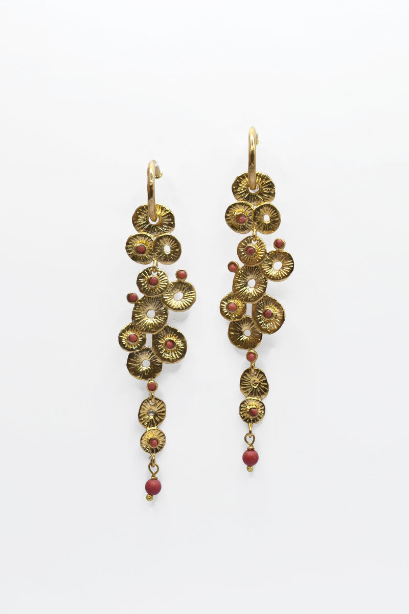 Pendientes Hanche coral