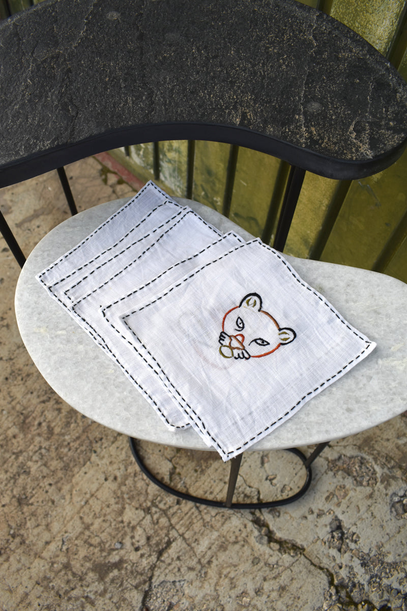 Pack 6 Servilletas Lino Bordadas