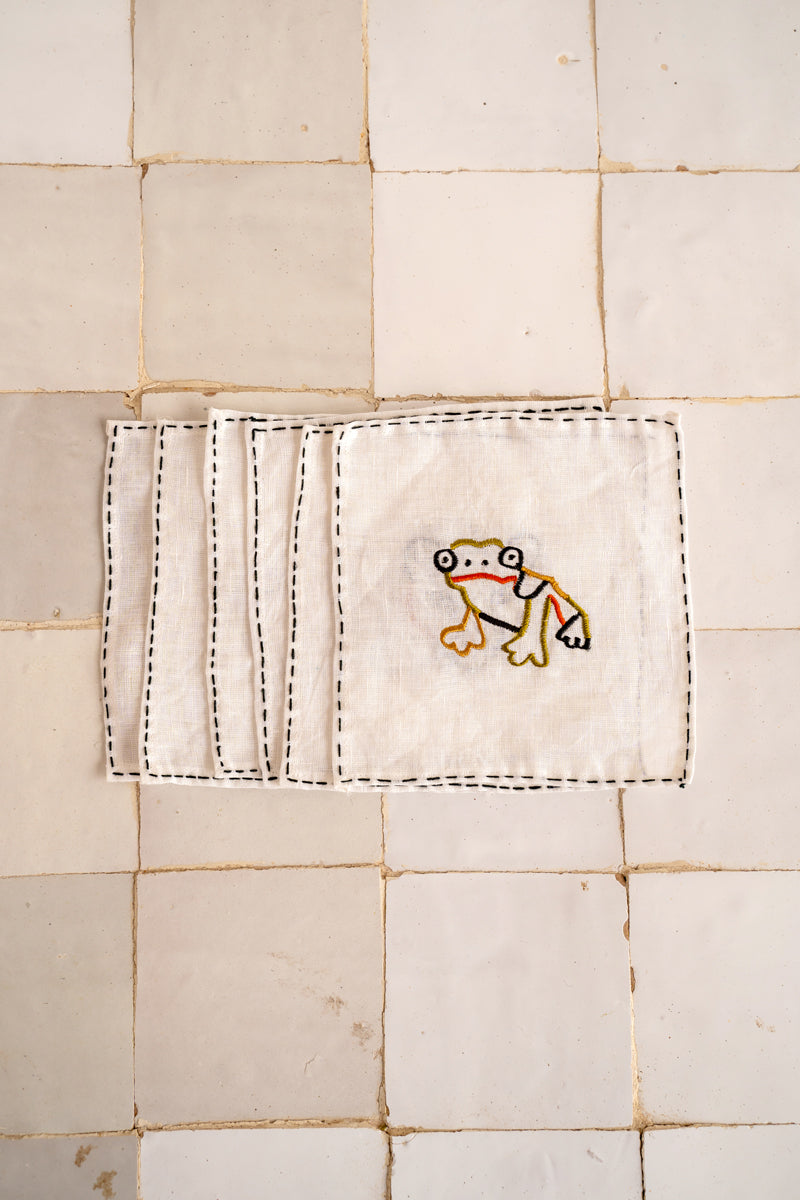 Pack 6 Servilletas Lino Bordadas