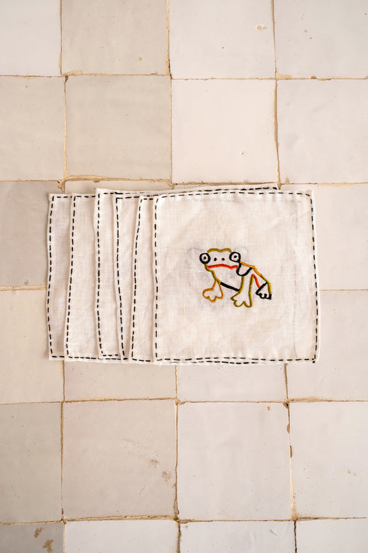 Pack 6 Servilletas Lino Bordadas