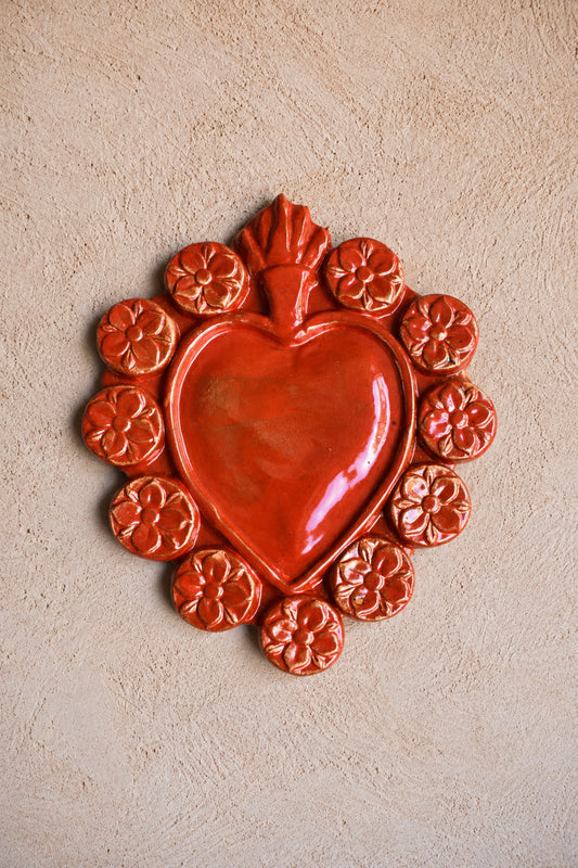 Exvoto corazón grande rojo