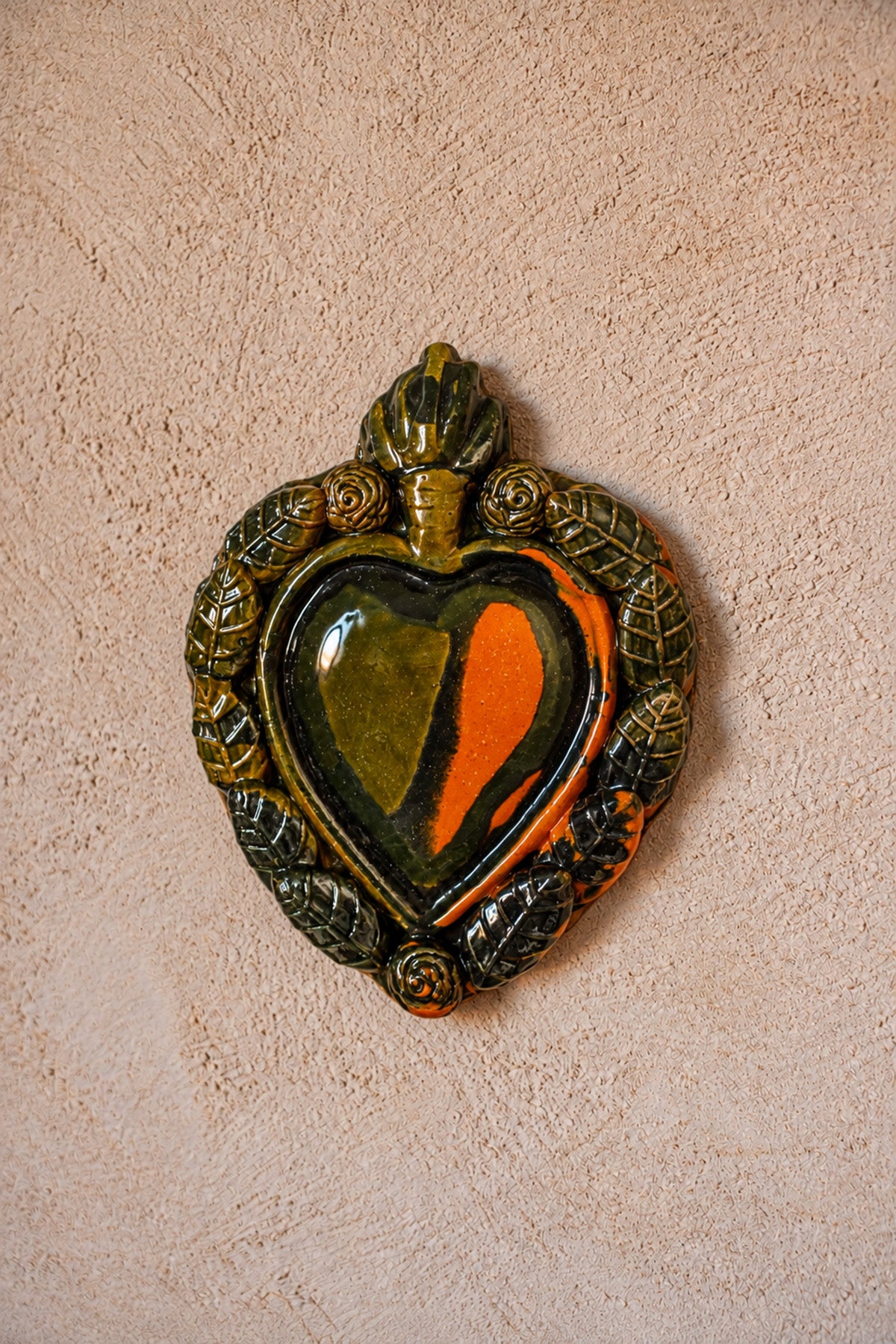 Exvoto corazón grande naranja