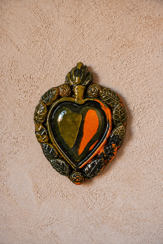 Exvoto corazón grande naranja