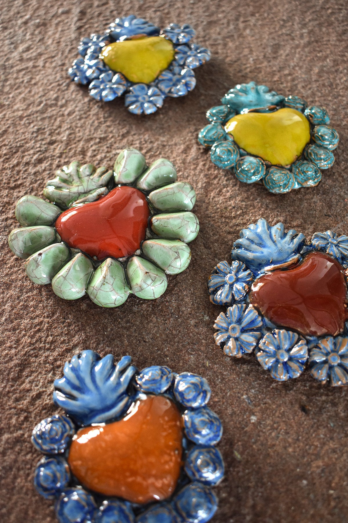 Exvoto corazón azul/rojo