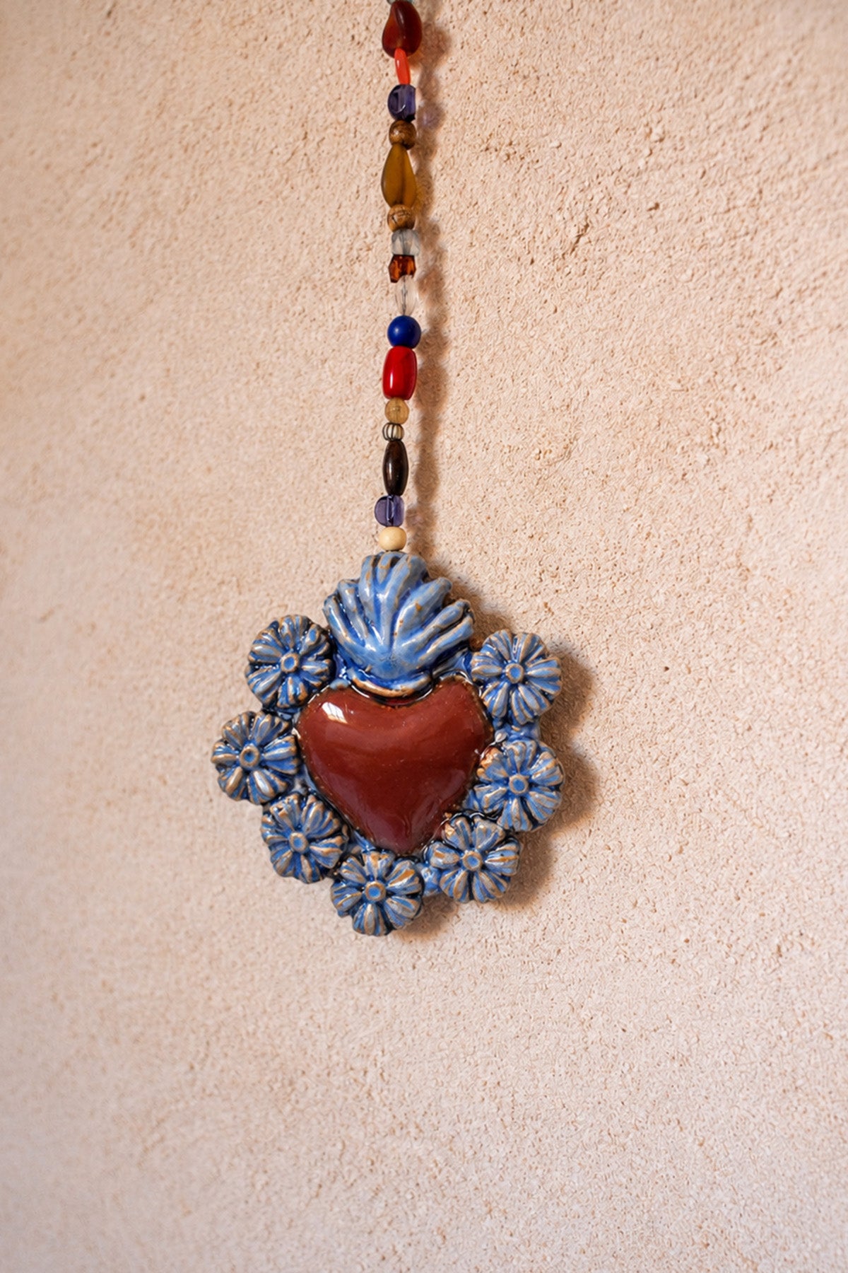 Exvoto corazón azul/rojo