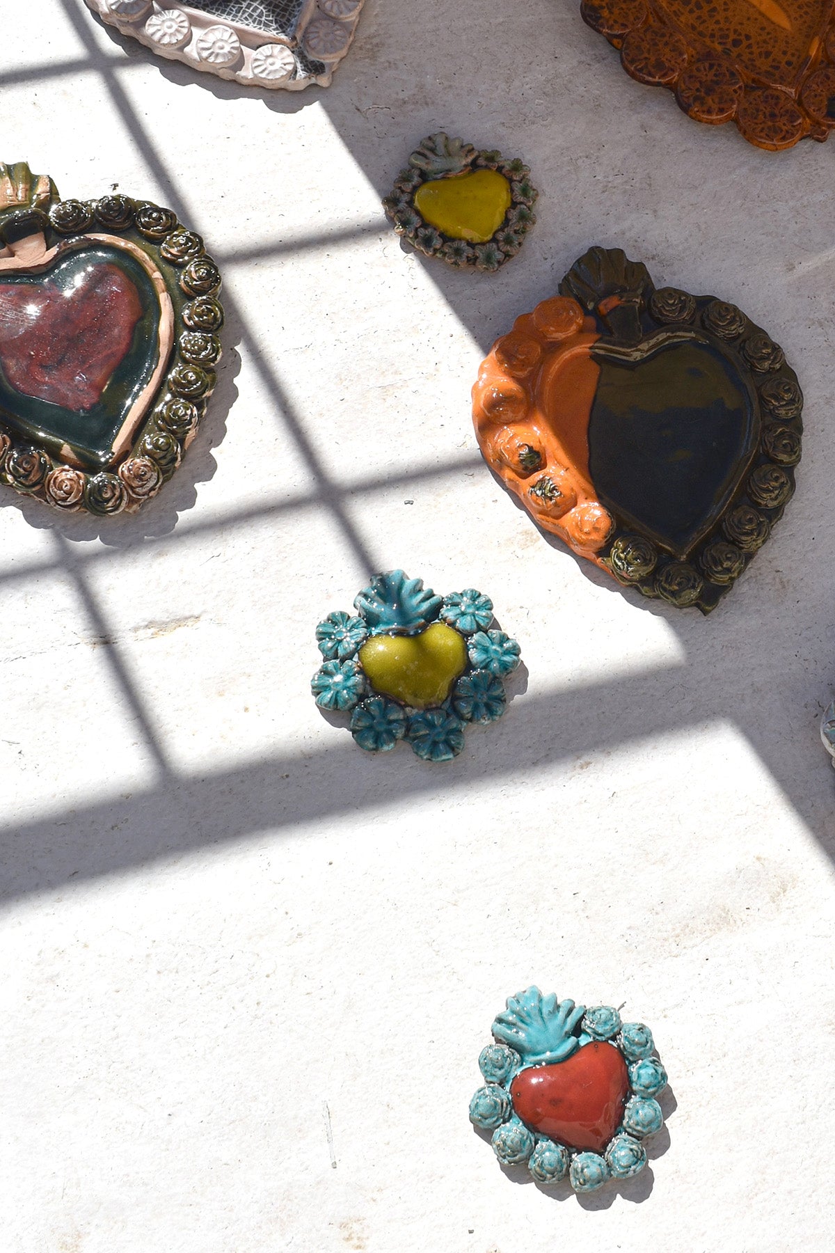 Exvoto corazón turquesa/amarillo II