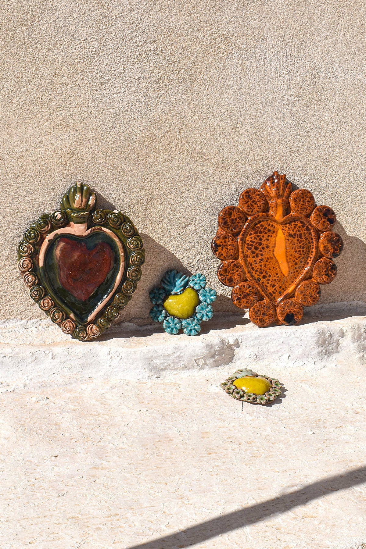 Exvoto corazón turquesa/amarillo II