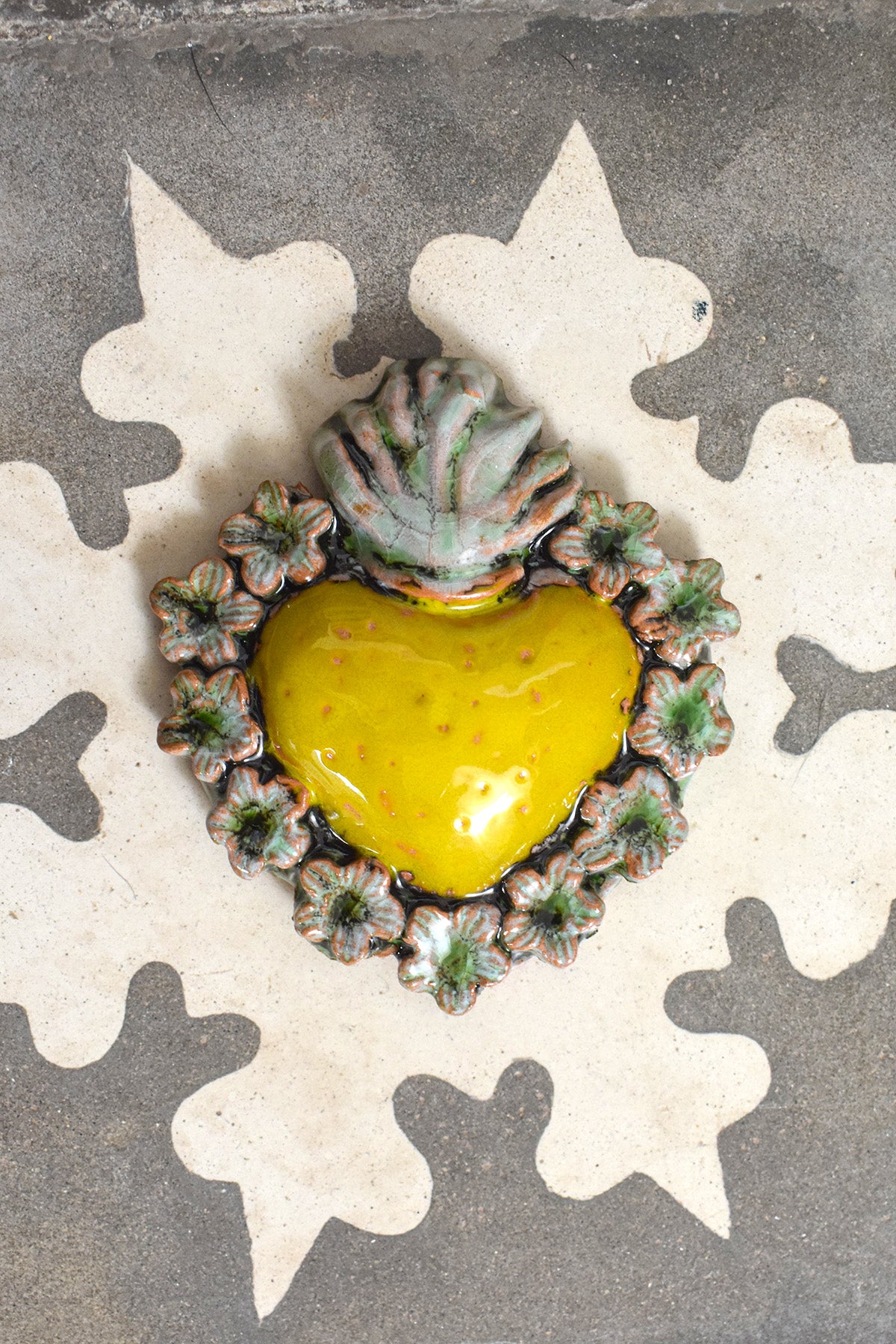 Exvoto corazón verde/amarillo II