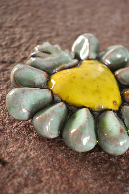 Exvoto corazón verde/amarillo